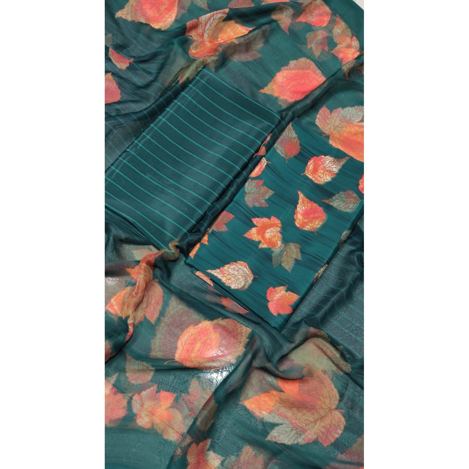 New Unstitched Indian Rasika Silk Salwar Kamiz Three Piece For Women Gorgeous Party Dresses { 3 Piece }