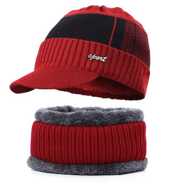 NUZADA Winter Hats Knitted Men Winter Beanie Hat Winter Hats For Men Scarf Fur Bonnet Skullie Winter Warm Beanies