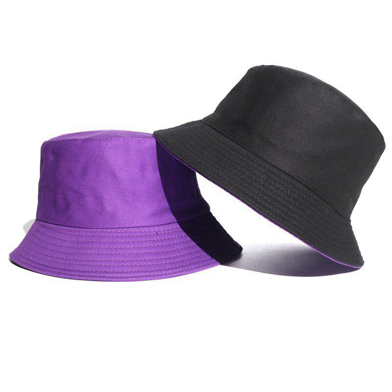 Monochrome reversible male and female Korean version of the tide student fisherman hat female summer bifacial basin h
