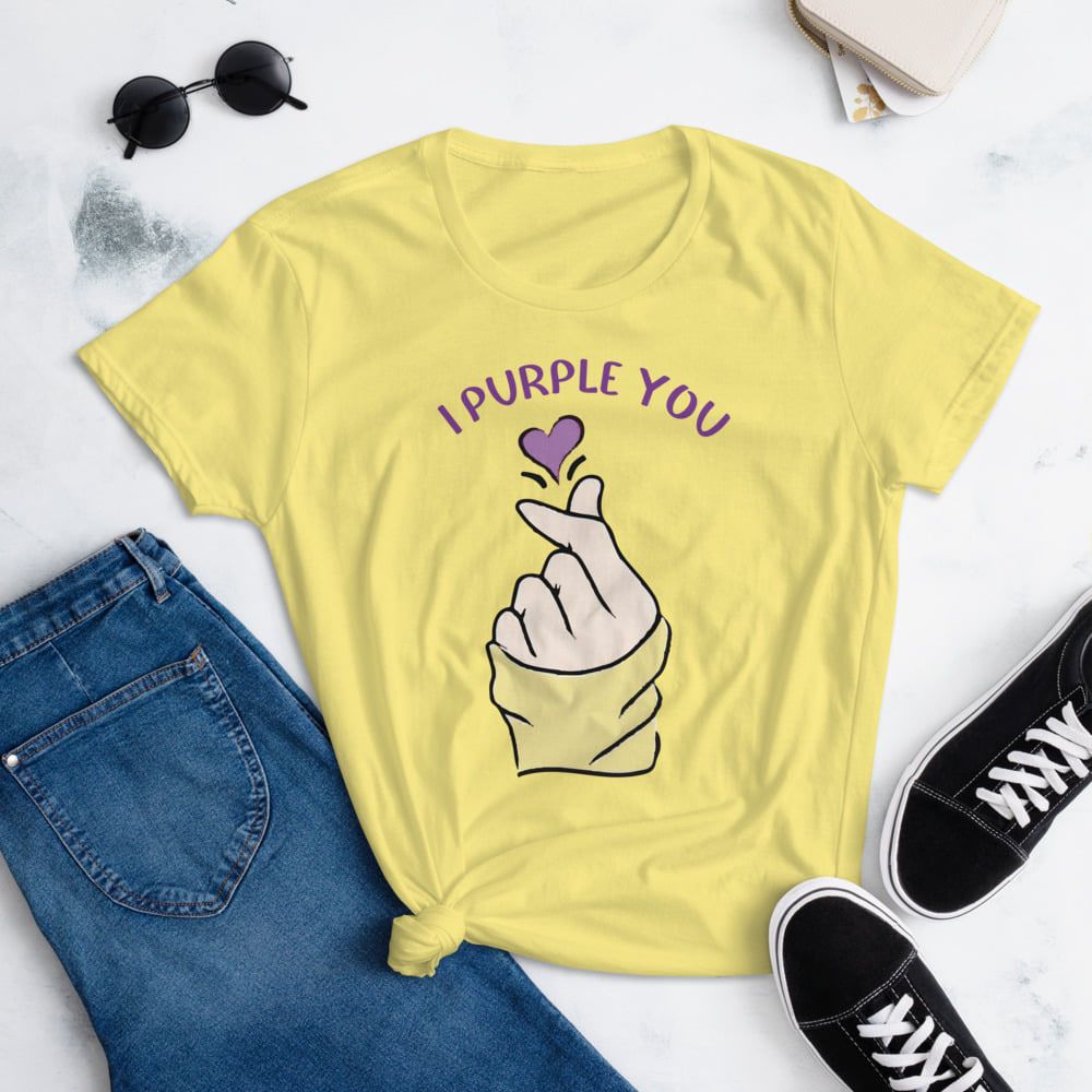 BTS purple k pop fans collection t-shirt for men