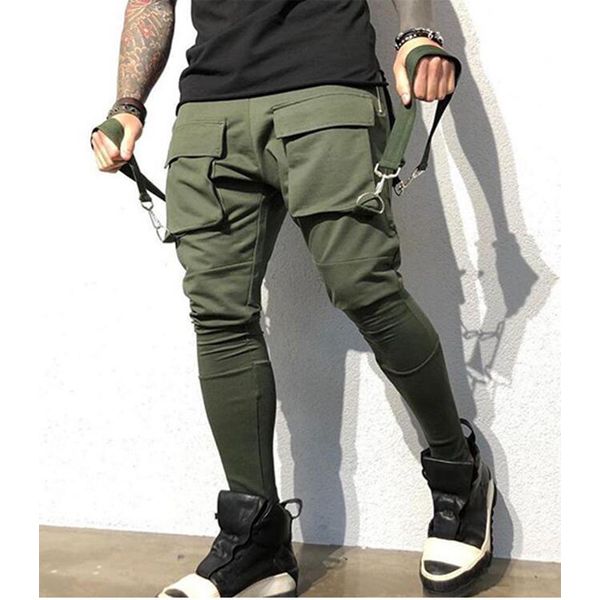 Autumn new mens cotton Sweatpants Fitness workout solid trousers male Casual fashion Pencil Pants Joggers sportswear
