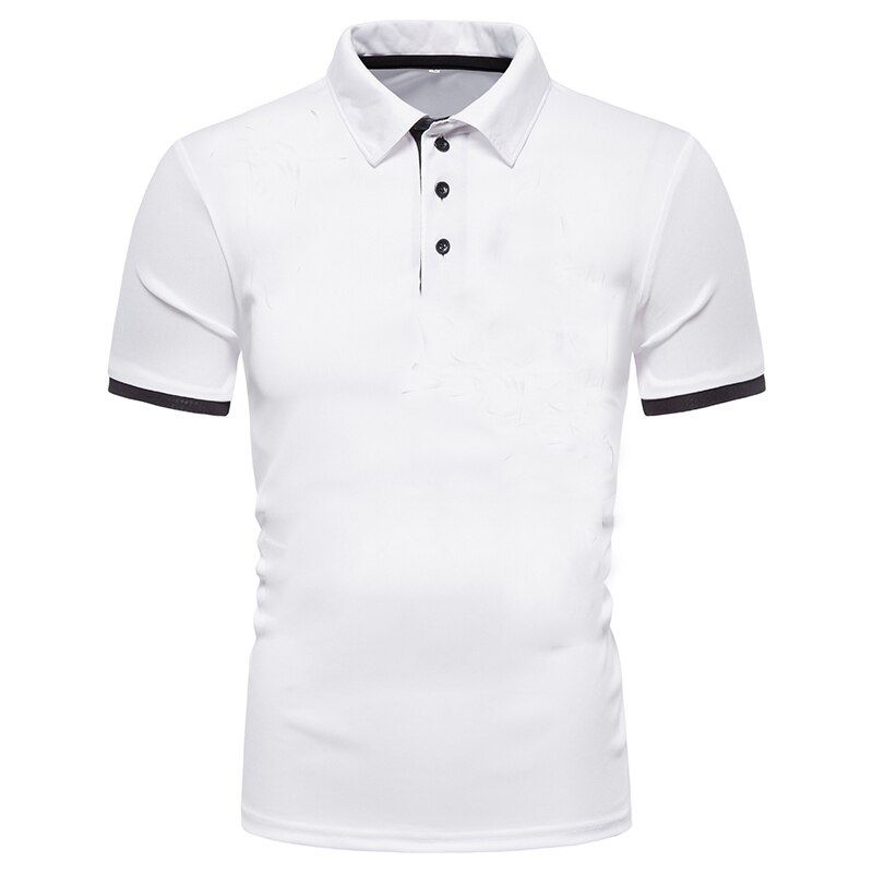 Lapel T-shirt Short Sleeve T-shirt Men's Solid Color Top Simple Style Lapel T-shirt