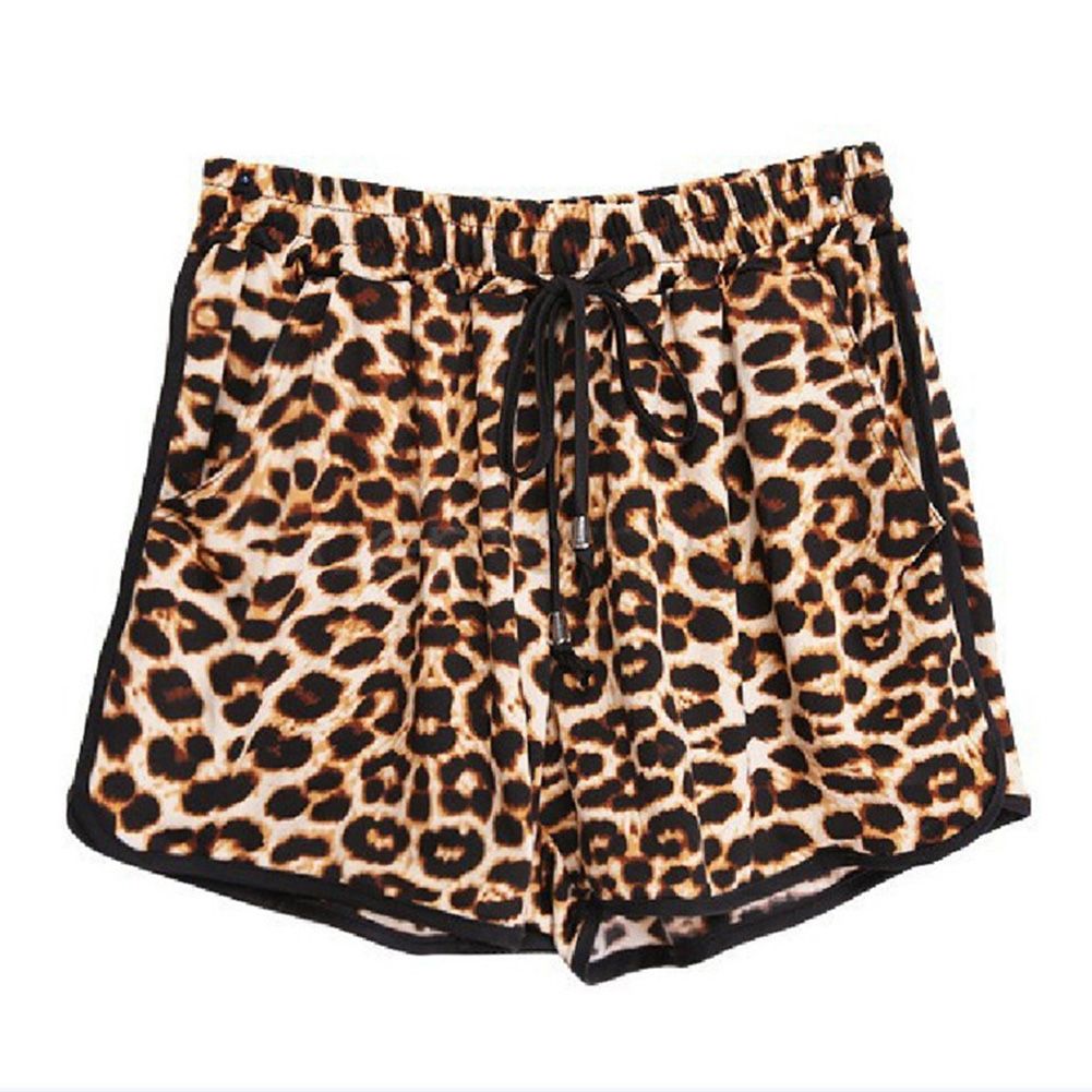 Summer Beach Women Shorts Drawstring Waistband Pants