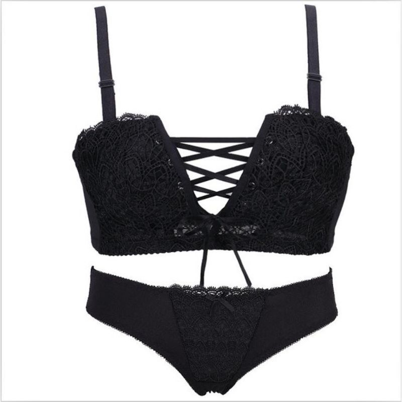 Princess Straps Belt Pink Women Lace Lingerie Bras Sets  Push up Bra Brief Sets Women Intimates Japanese  Underwear 2019