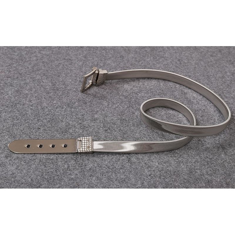 Women Gold and Silver Full Metal Elastic Chain belt Metal Pin Clasp Buckle Waistband Luxury Fashion Belts bg-040