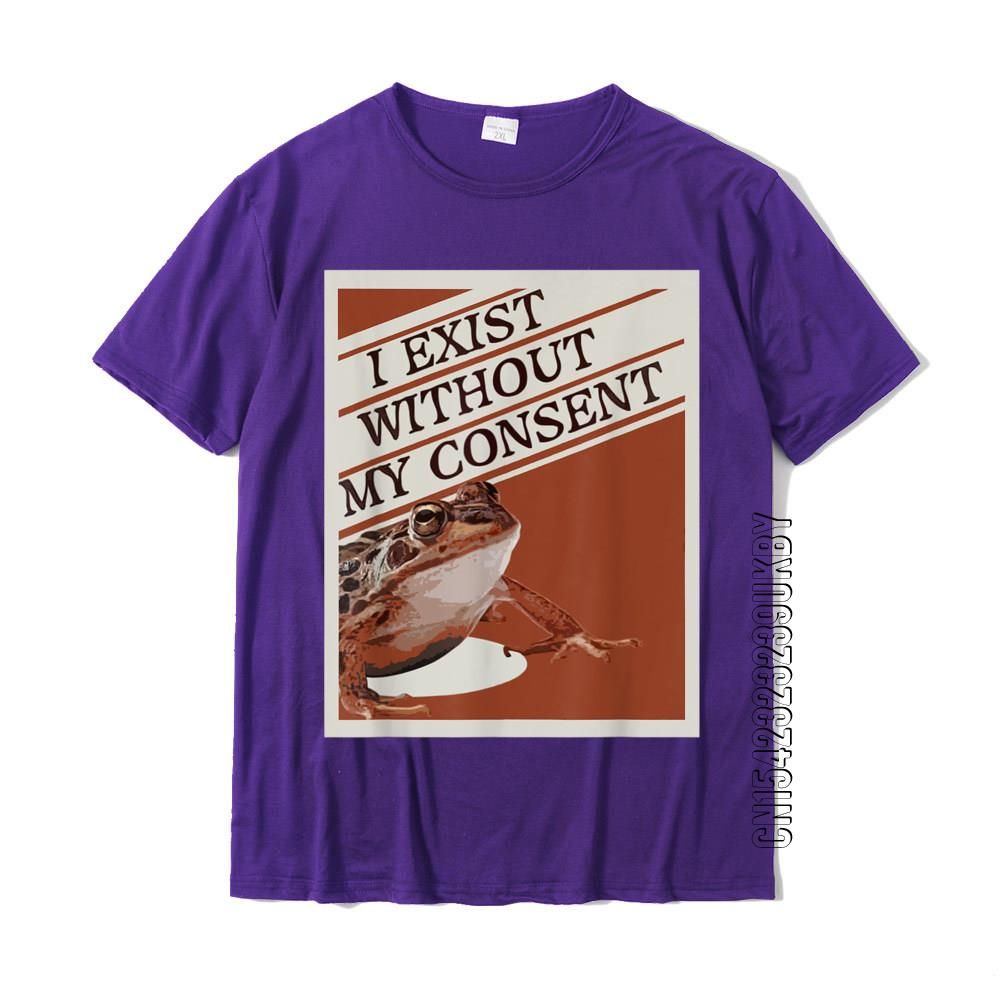 I Exist Without My Consent Frog Funny SurMeme Me IRL T-Shirt Tops Shirts Prevailing Print Cotton Mens Tshirts Casual