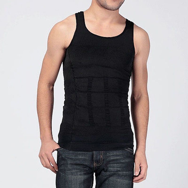 Men Shapers Summer Solid Sleeveless Firm Tummy Belly er Vest Control Slimming Body Shaper Underwear Shirt
