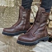 Men's PU Black Round Toe Low Heel Waterproof Non-slip Comfortable Classic Fashion Daily Casual Boots Work Boots