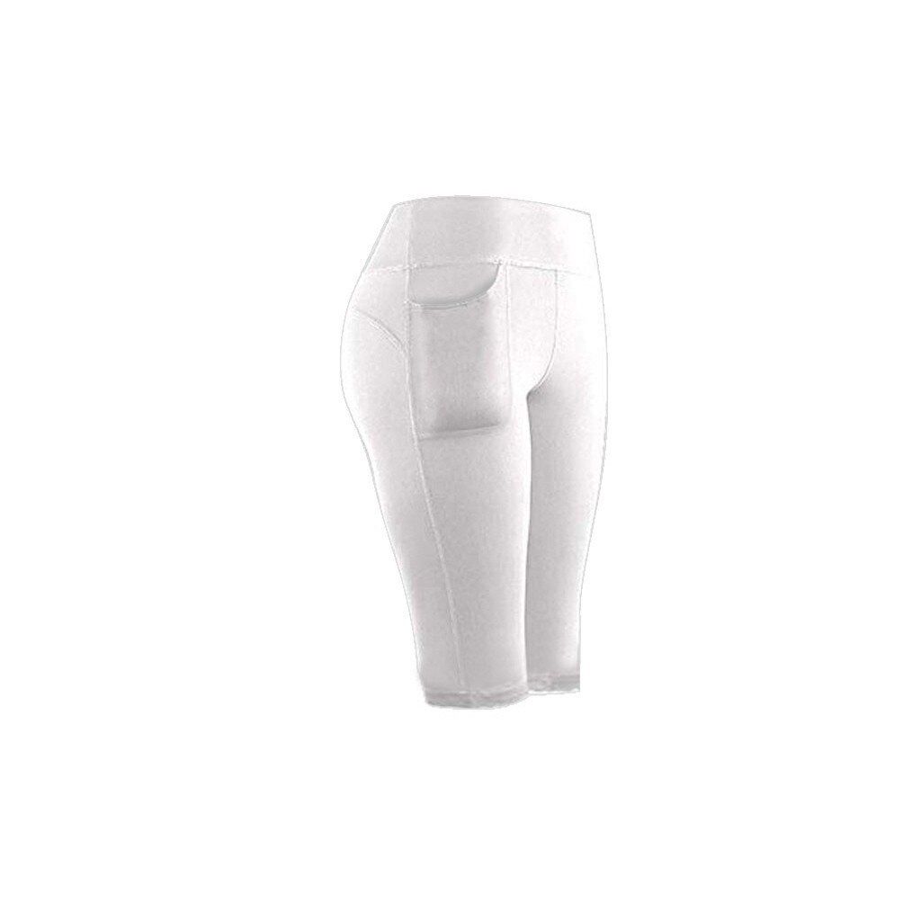 Women Gym Jogging Yoga Shorts with Pockets Leggings Breathable Women's Yoga Short Sports Fitness Solid Color Thin Skinny Shorts
