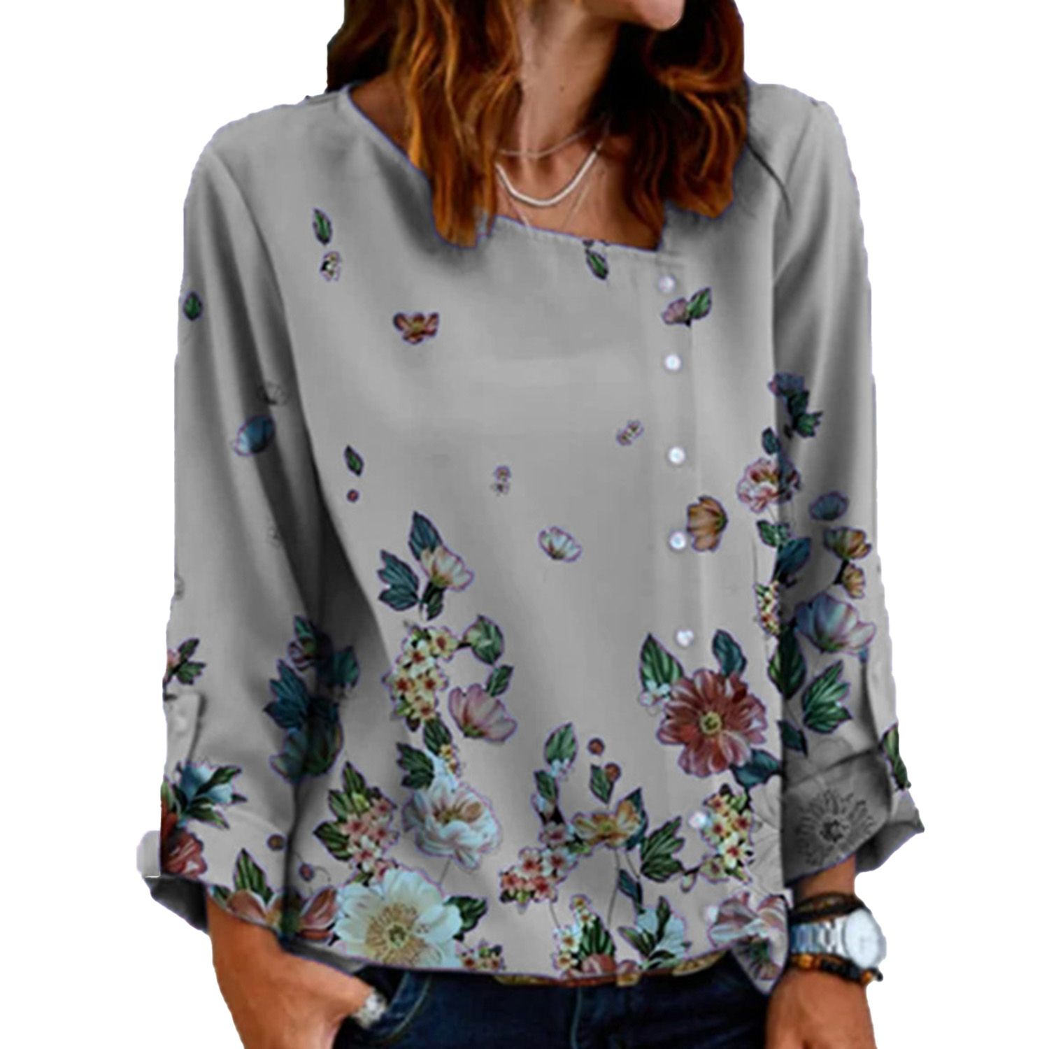 Ladies Shirt Long Sleeves Comforle to Wear Spring Shirt