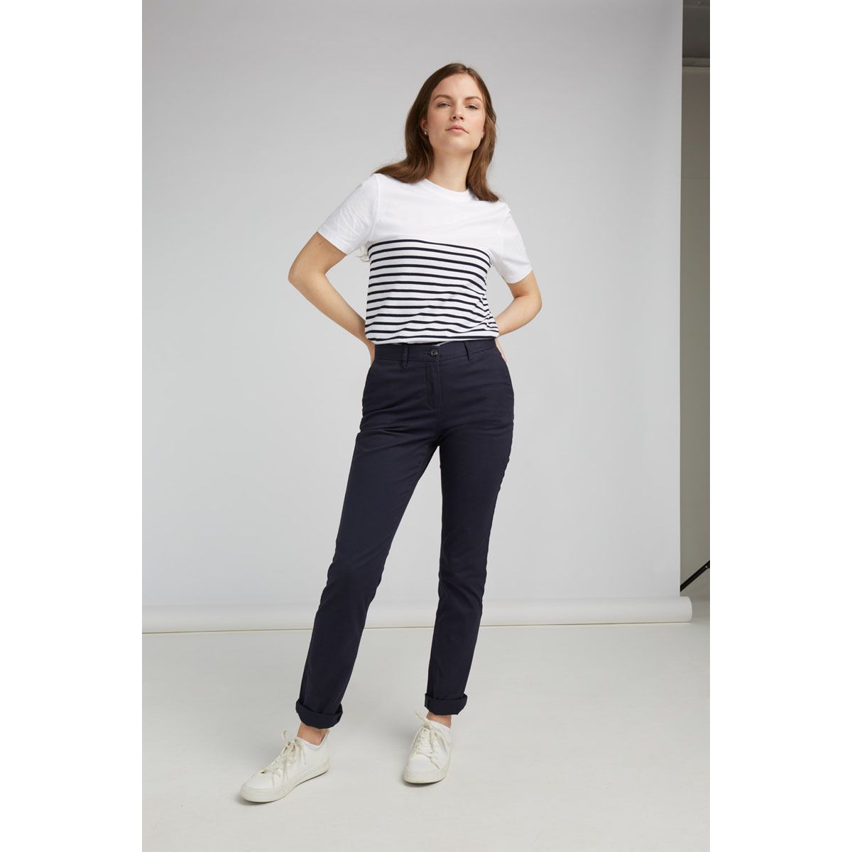 Ladies casual cotton spandex long pant