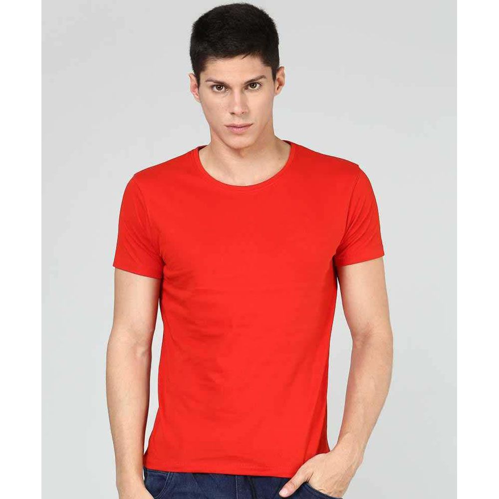 Solid Multi Cotton Short Sleeve T-Shirt for Men