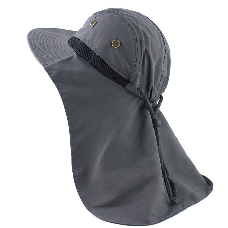 CAMOLAND Summer UPF50+ Hats Women Mens Casual Boonie Hat With Flap Outdoor Long Wide Brim Fishing Breathable Bucket Hat