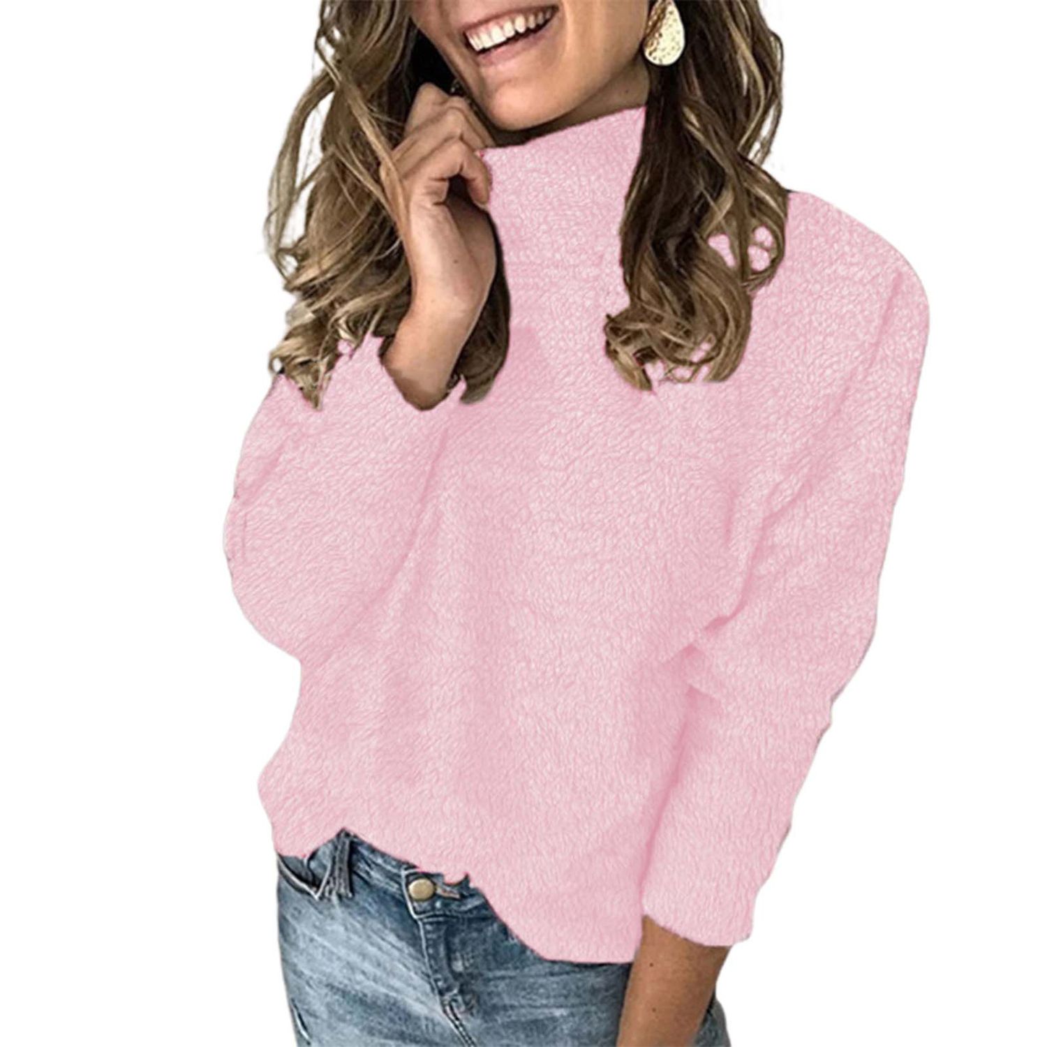 Elegant Pullover Solid Color Pure Color High Collar Blouse