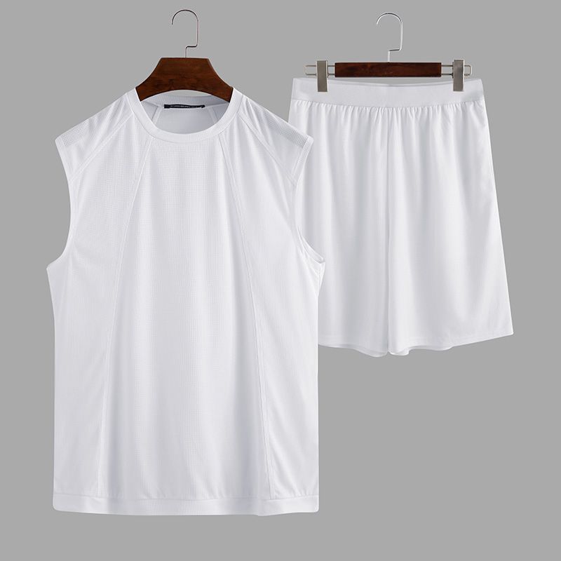 INCERUN 2pcs Mens Shorts Tracksuit Summer Shirt Set Sleeveless Sport Sportswear Gym Suit