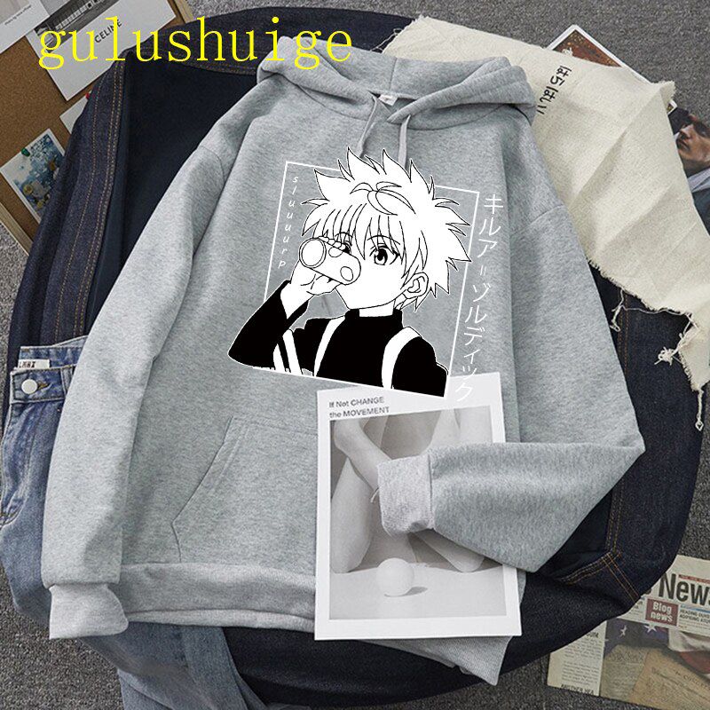 Cute Mens Hoodies Hunter X Hunter Men Women Pullovers Hoodies Sweatshirts Killua Zoldyck Hisoka 90s Anime Hoody Streetwear Tops