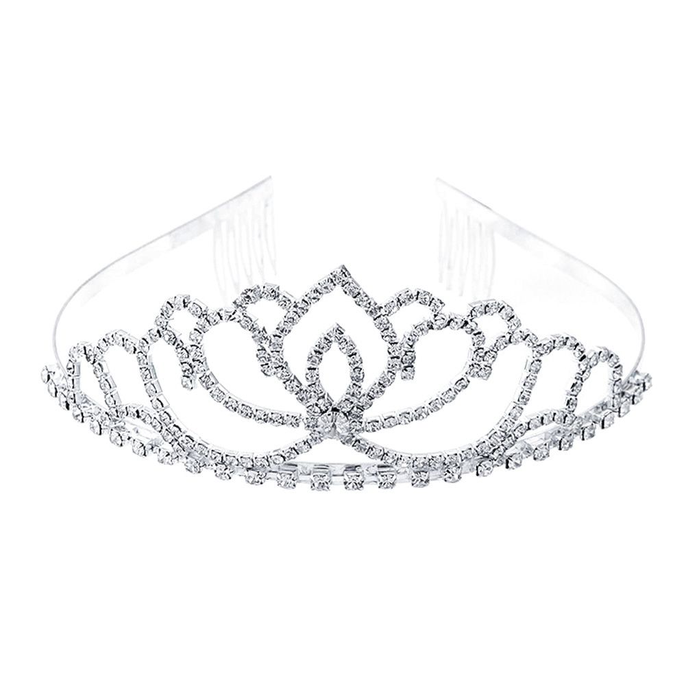 Elegant Women Shiny Rhinestone Crown Tiara Headband Wedding Party Prom Jewelry