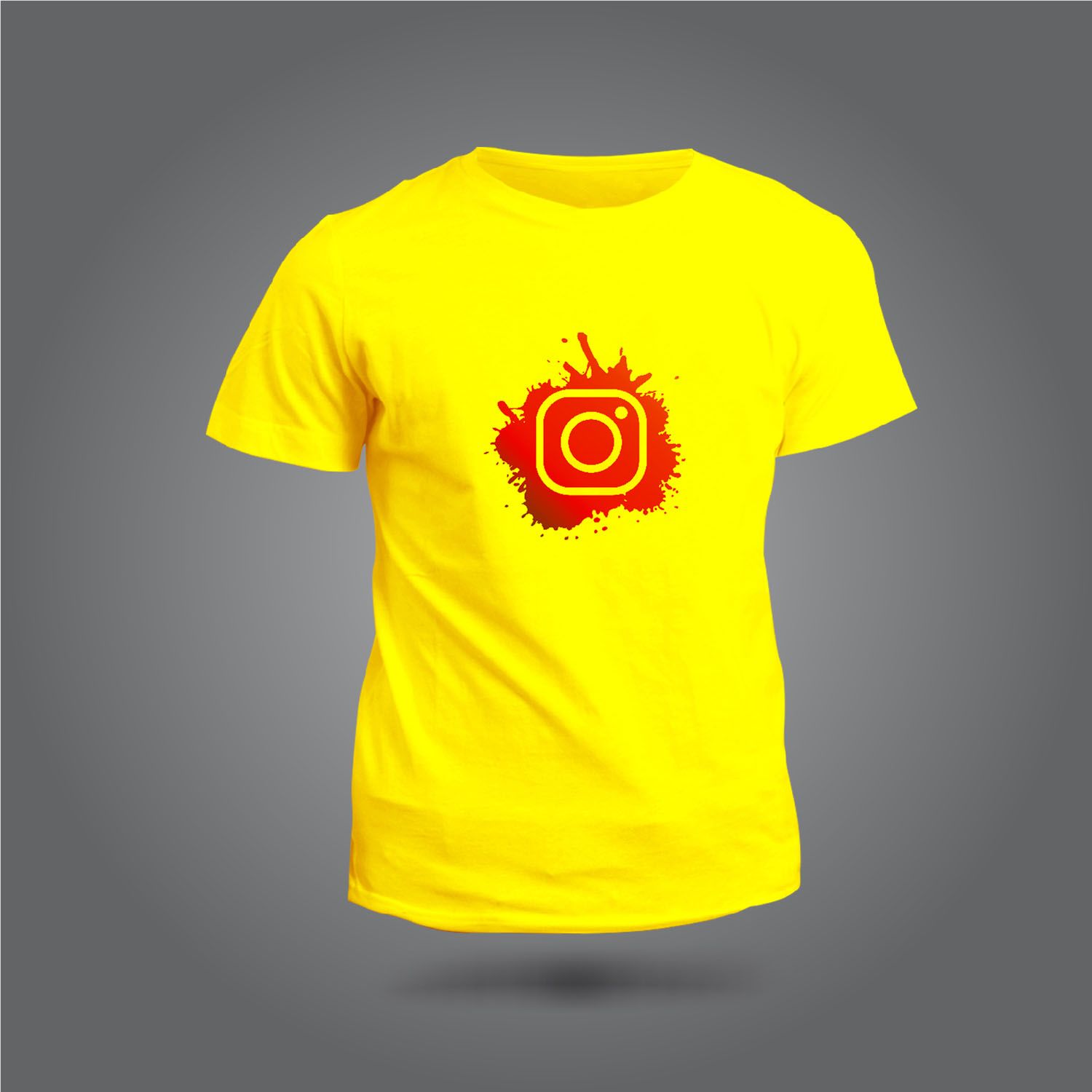 Instagram Logo Design Sleeve Printed T-shirt - T Shirt For Man