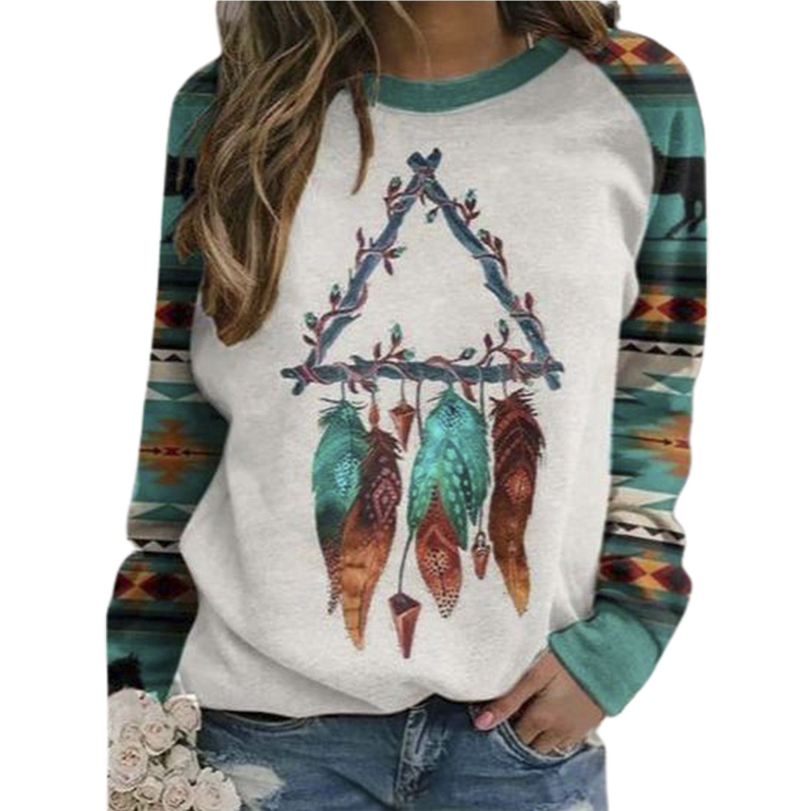 Sweatshirt Jumper Breathable Fashion Printing Women Pullover Top