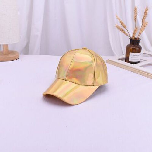 Hip-hop Hat For Rainbow Color Hat Women Men Cap Color Gradient Shiny Leather Snapback Baseball Cap