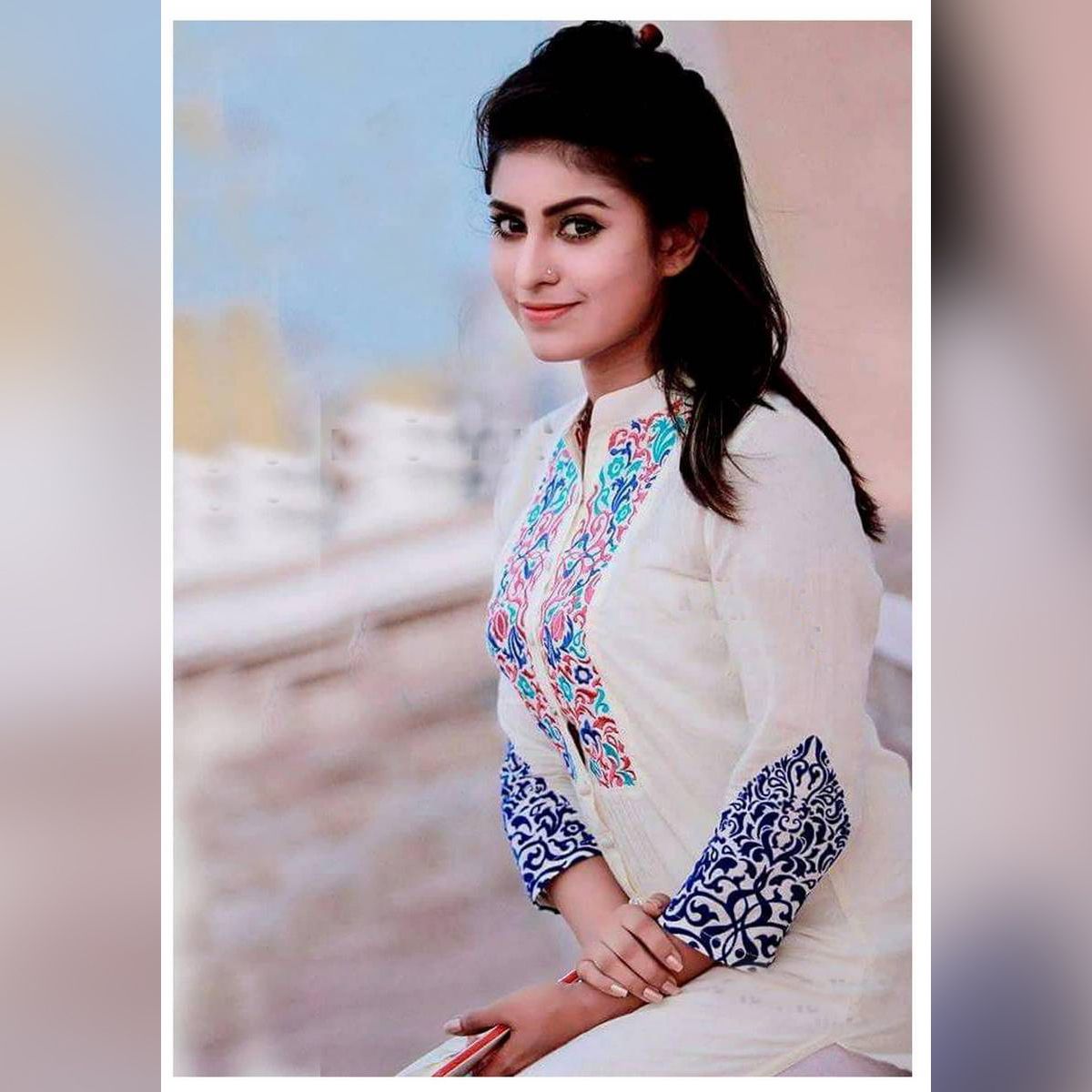 White Block Printed Soft Cotton Salwar Kameez For Women