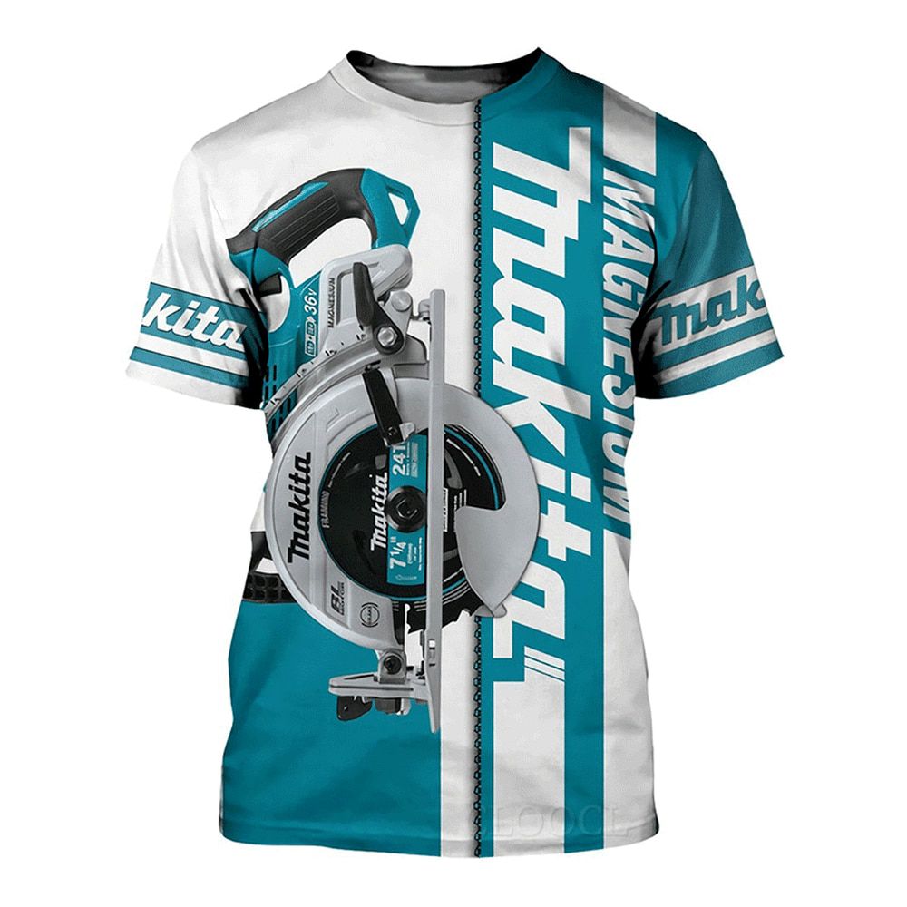 Makita Tools-3d Printing T-Shirt Men'S Slim O-Neck Short-Sleeved Tools Casual Uni Large Size Tool T-Shirt 6xl