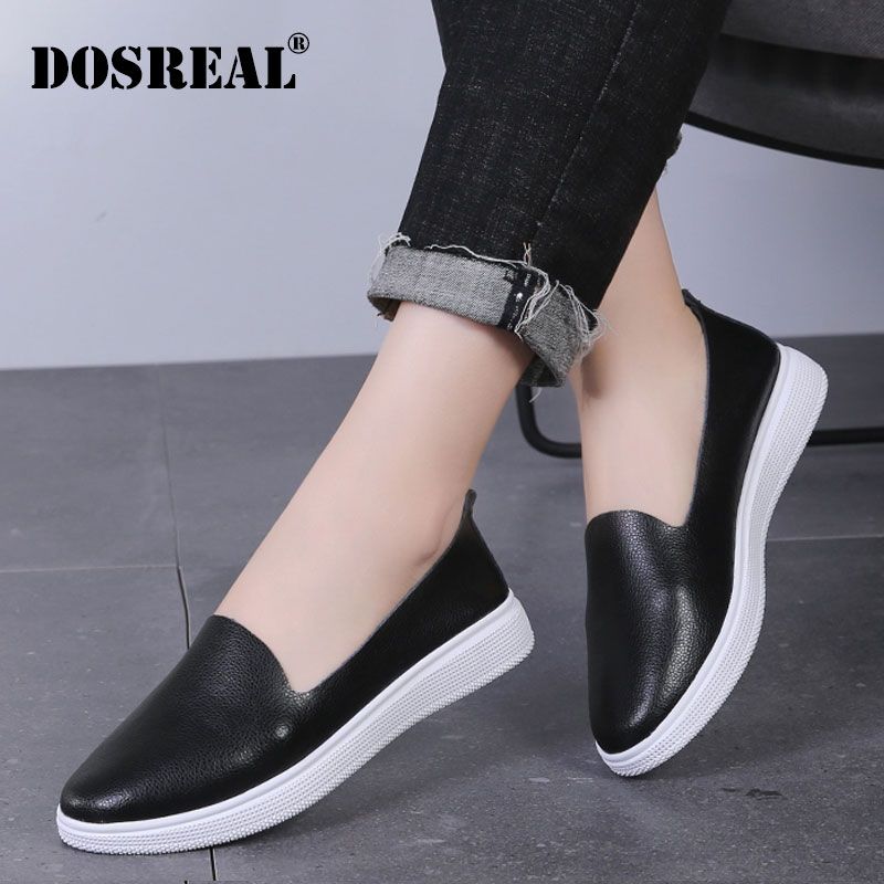 Flat Shoes For Women Leather Loafers For Women Korean Style Casual Shoes Flat White Women Shoes