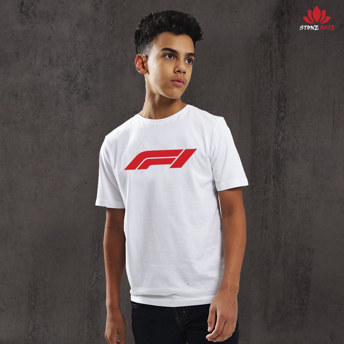 White Cotton Half Sleeve T-Shirt for Boys- Code-SW4038T