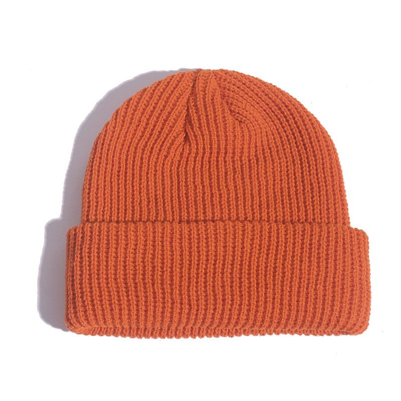 UniWinter Child Ribbed Knitted Cuffed Short Melon Cap Solid Color Skullcap Baggy Retro Ski Fisherman Docker Beanie Hat