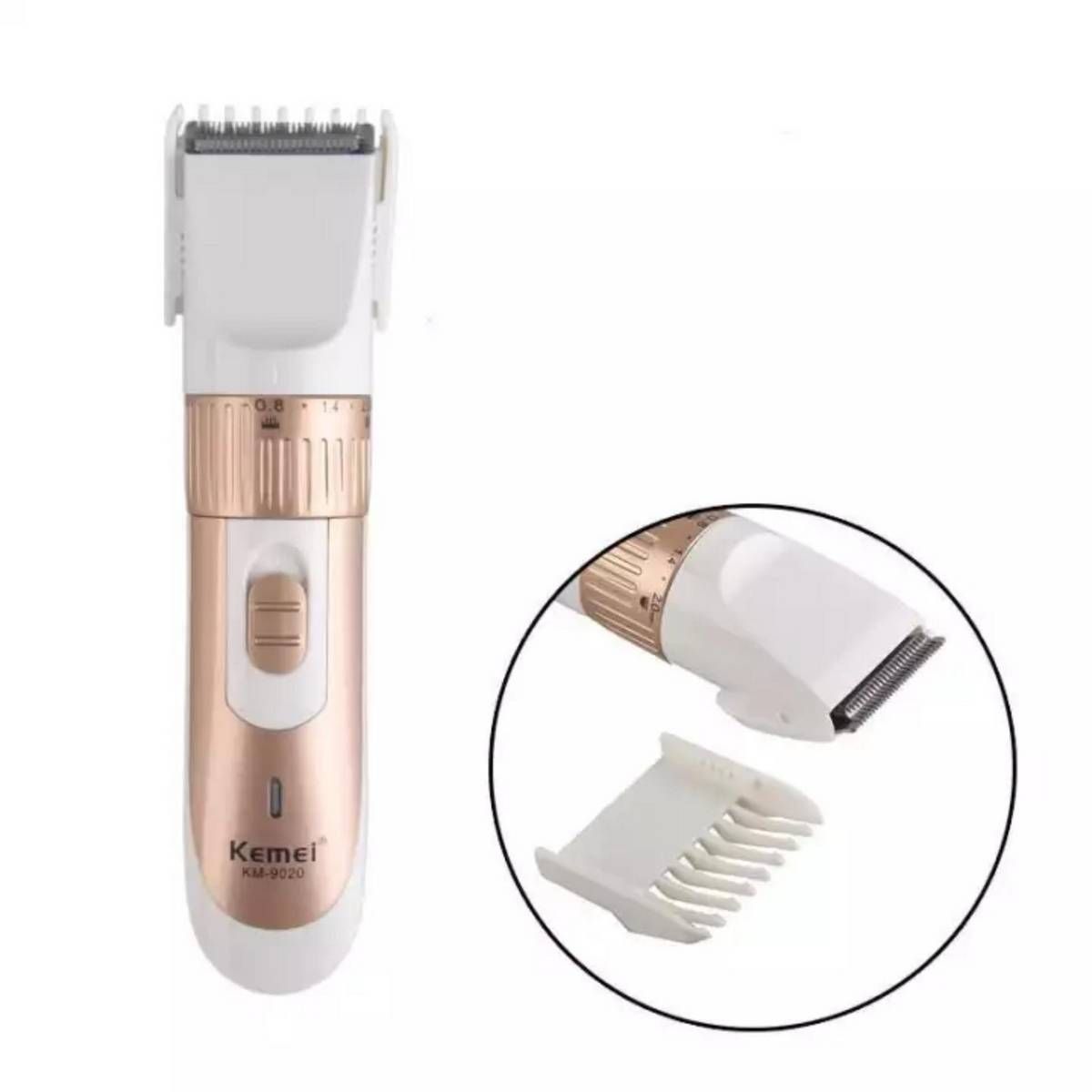 KM-9020 Exclusive Rechargeable Hair Clipper/Trimmer - White