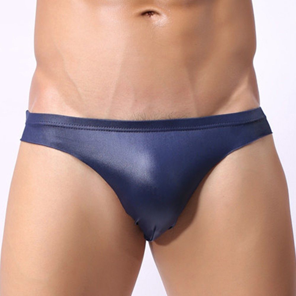 Men's Panties Briefs Faux Leather Stage Underpants For Man Male Underpanties Brief Slip Sexy  Hombre