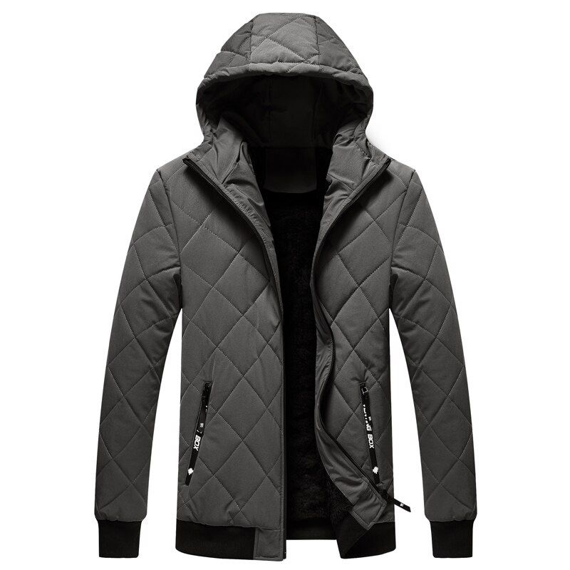 Winter Jackets Men Hooded Parka Men Warm Coat Men Zipper Windproof  Clothes Solid Mens Coats and Jackets Thickness Plus Size 4xl