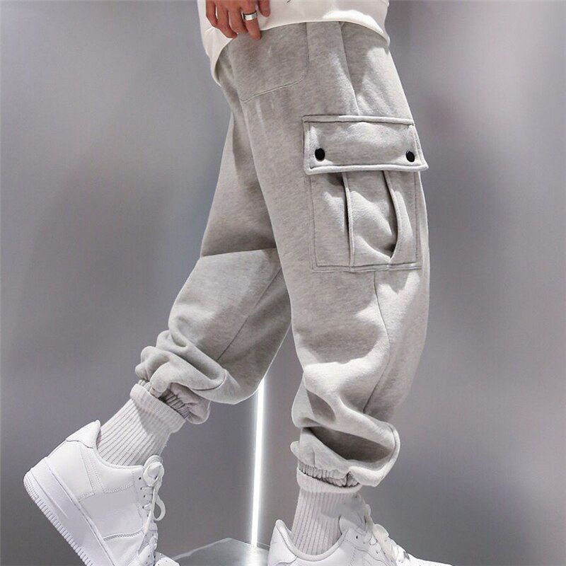 Trendy Men Sweatpants Plus Size Winter Loose Trouser Outdoor Male Pocket Warm Comfort Jogging Sport Pants Pantalones