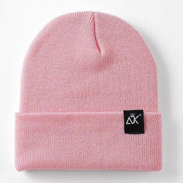 Fashion Label Candy Color Beanie Winter Warm Knitted Hats For Women Men Uni  Hop Streetwear Skullies Caps Autumn Bonnets