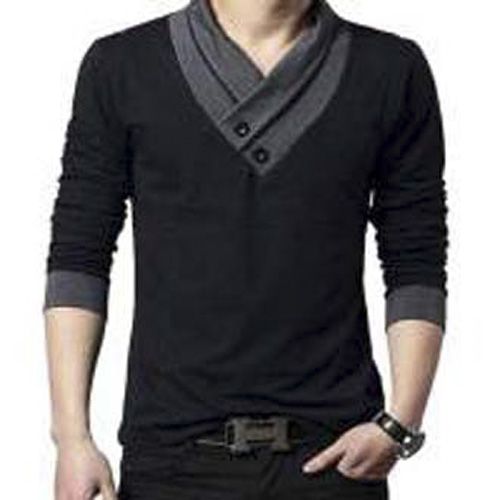 Stylish Black Color Cotton Full Sleeve Casual/ Colorful T-shirt For Men's