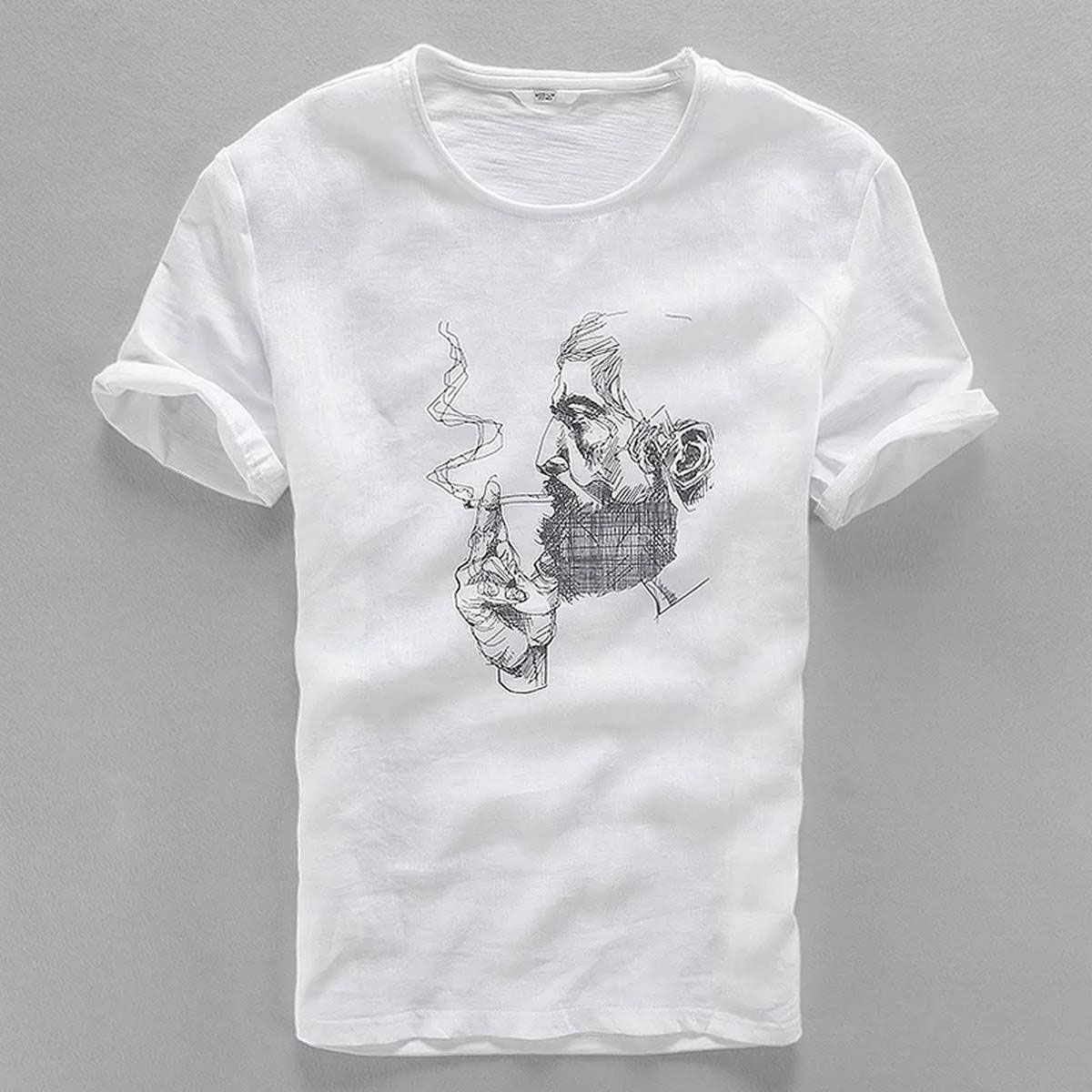 Poly-Cotton Casual T-shirt for Men - White