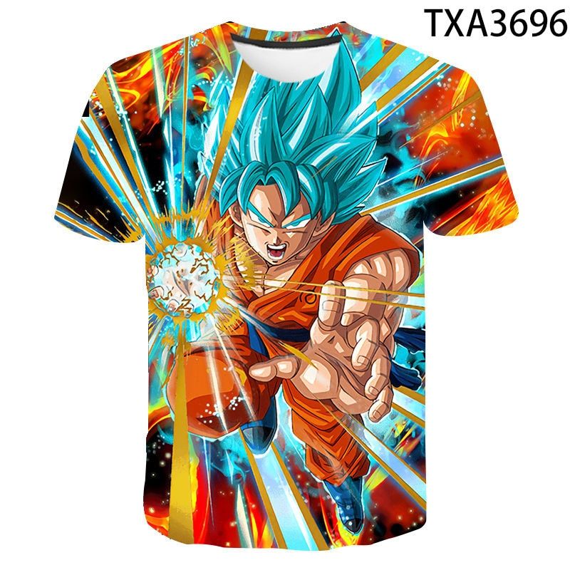 Summer Goku Streetwear Fashion T-shirt Men Women Children 3D Printed Cotton Short Sleeve Casual Boy Girl Kids Cool Tops Tee