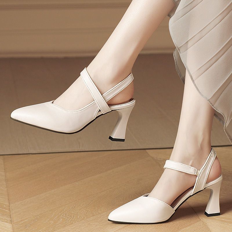 Sandals Female TipSummer New Versatile Mom Shoes Closed Toe Strap Fashion Chunky High Heels【5Month5Day After】