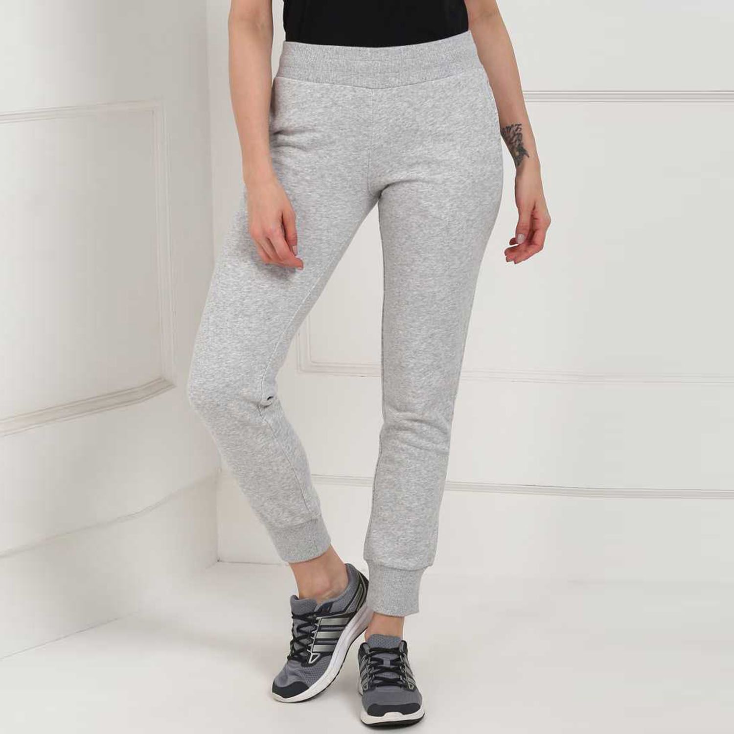 Slim-Fit Sweatpants / Joggers for Women - Light Grey - TV-5010