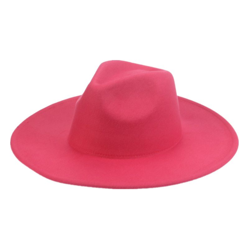 women's hat fedoras big brim 9.5cm panama classic jazz men caps cowboy cowgirl solid white black felt hat new sombrde mujer