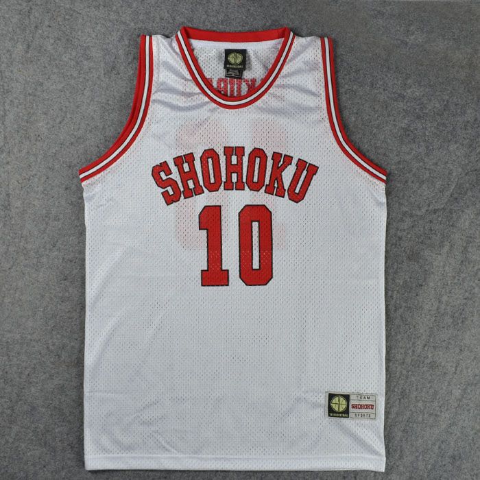 Slam DuShohoku High School No.10 Hanamichi Sakuragi Cosplay Top Vest SD Basketball Jersey