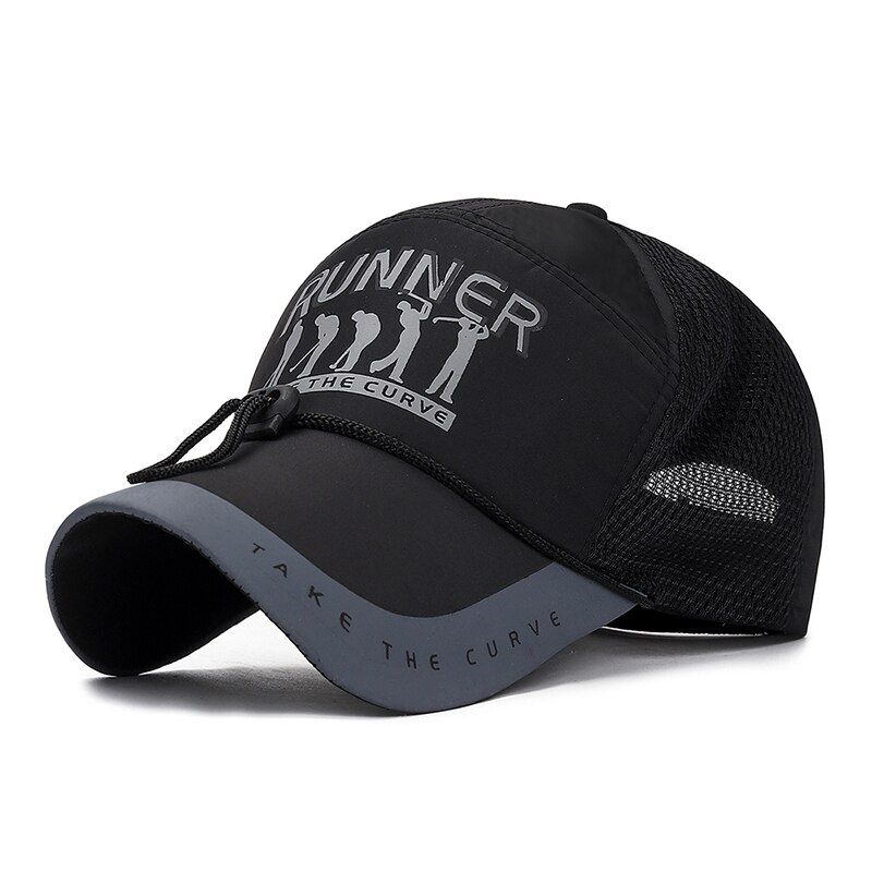 02Summer big sun protection fishing hat, outdoor long brim hat, men's breathable shade wind rope baseball cap