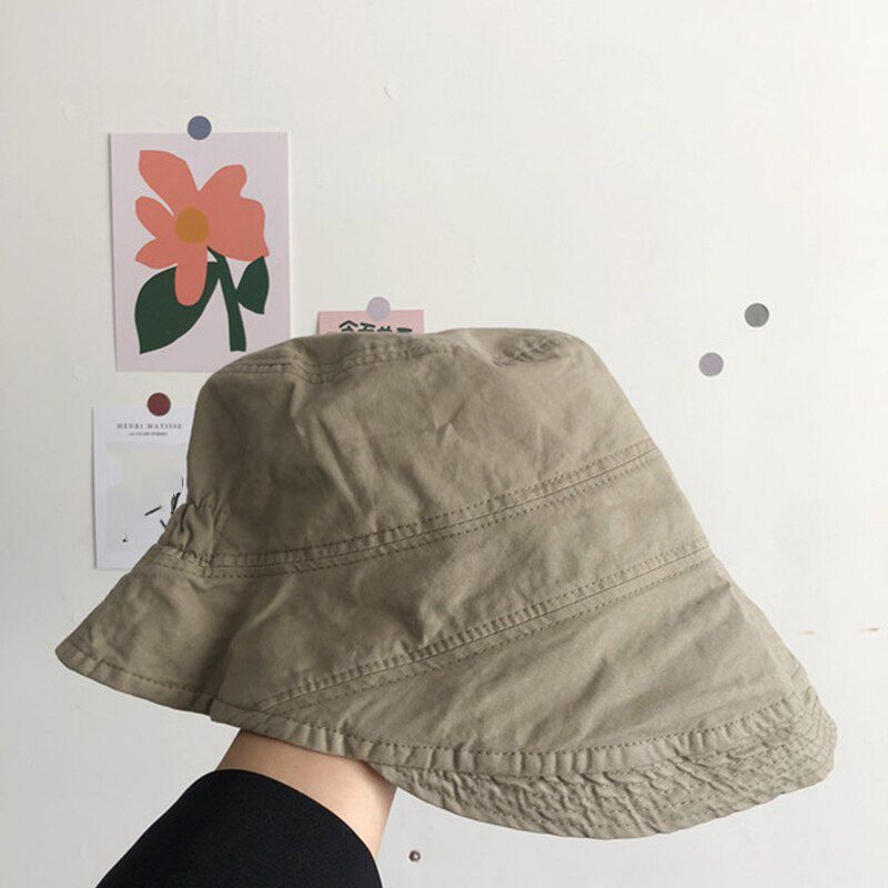 [EAM] Women Multicolor Black Pleated Fishermen Hat Dome Temperament Fashion All-match Spring Autumn 2020 1T041