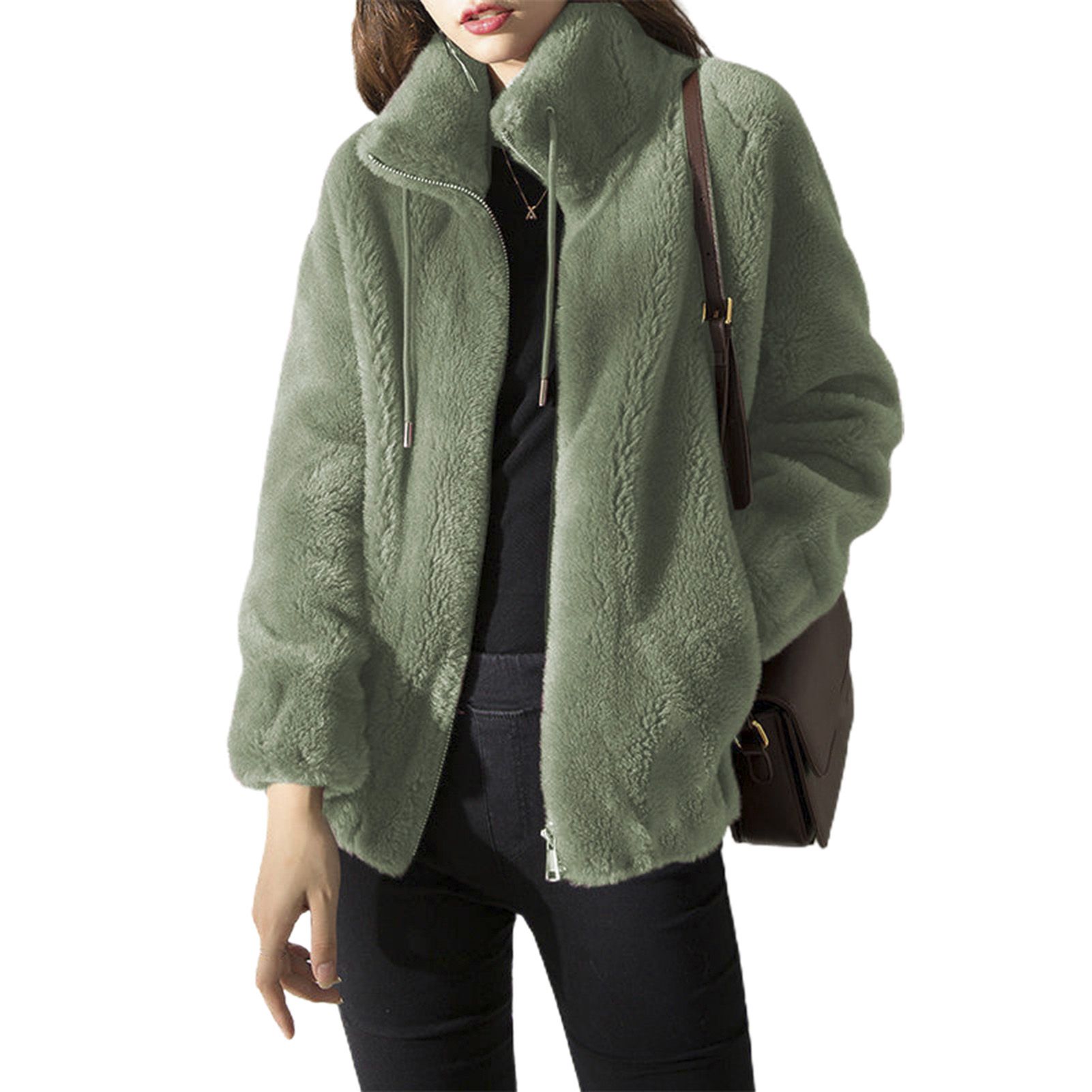 Ladies t All Match Pure Color Warm Jket