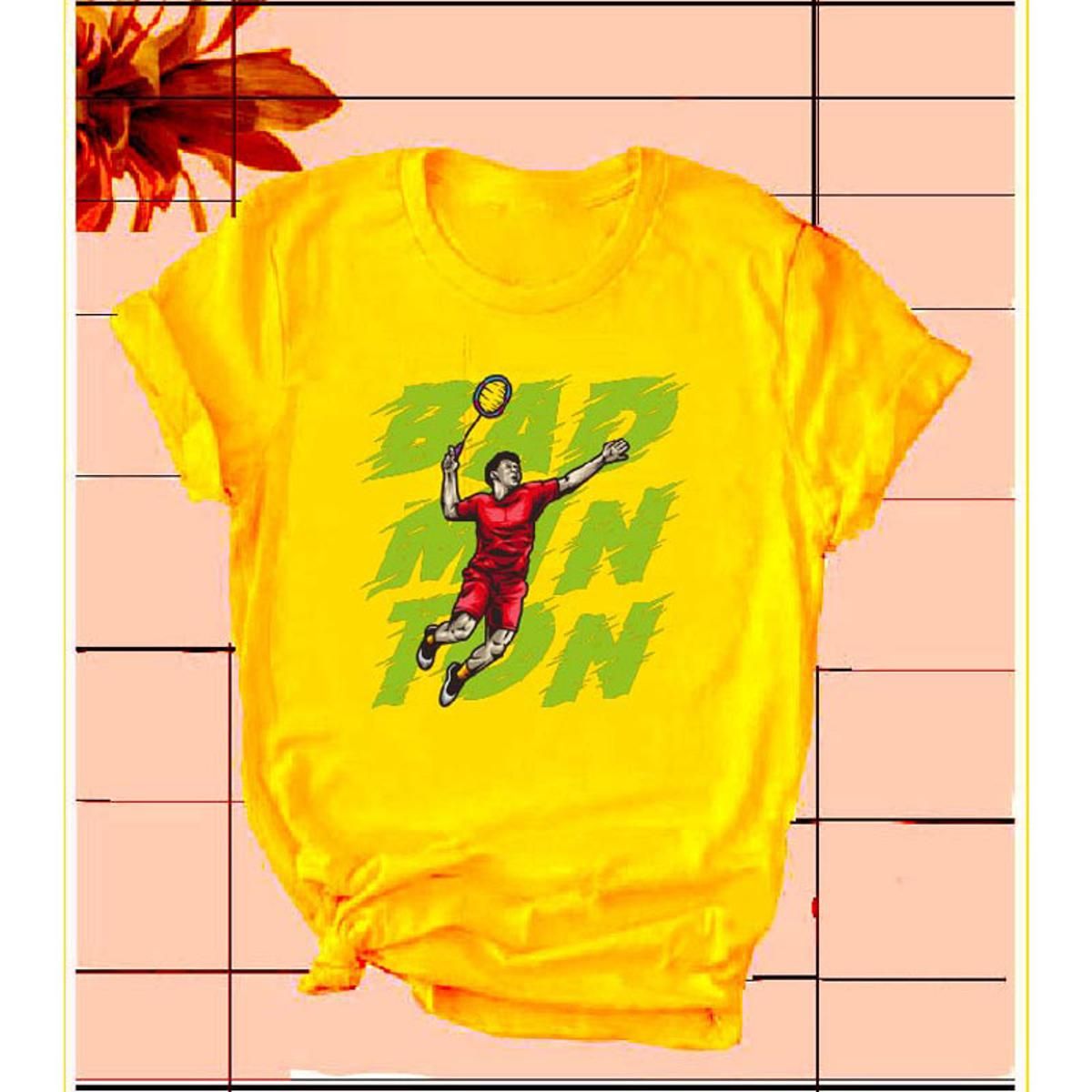 Jersey Fabrics Badminton T-Shirt For Men - Tshirt For Men - T Shirt For Man - T Shirt For Man - T Shirt - T Shirt For Man