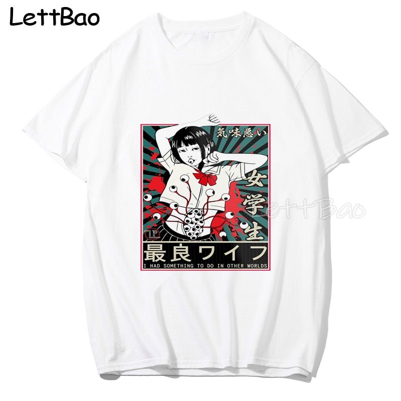 Horror Spiralizer Demonizer Funny T Shirt Men UniHarajuku T-Shirt Tomie Junji Ito Jn Anime Tshirt Graphic Top Tees Male