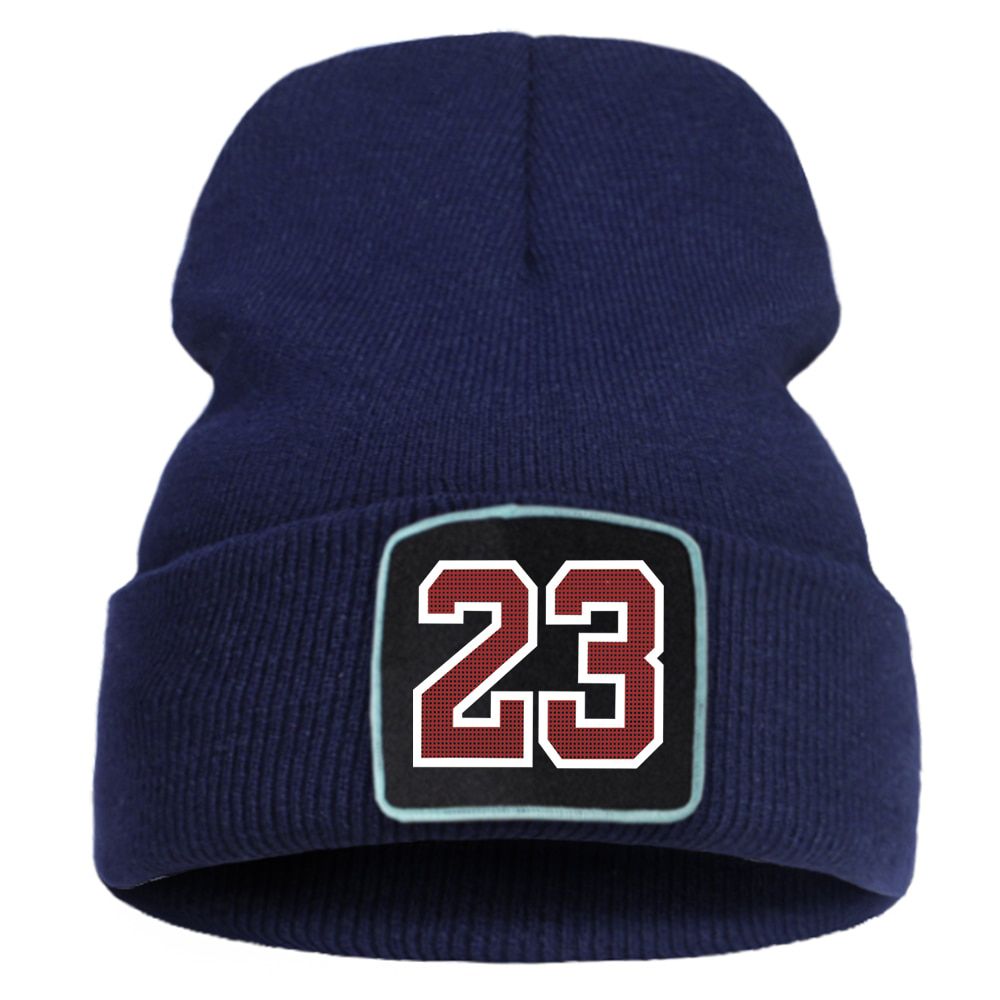 Letter 23 New Fashion Bonnet Hats Women Casual Knitted Hats Men Outdoor Cotton Winter Hat Warm Solid Color Beanie Caps