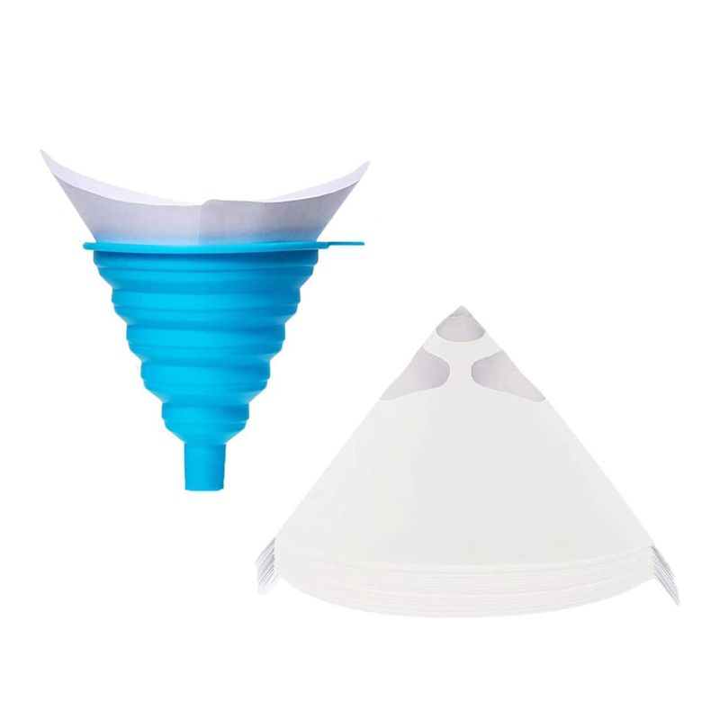 100Pack 100 Micrometre Paint Cone Paint Strainers with 1 Pcs Silicone