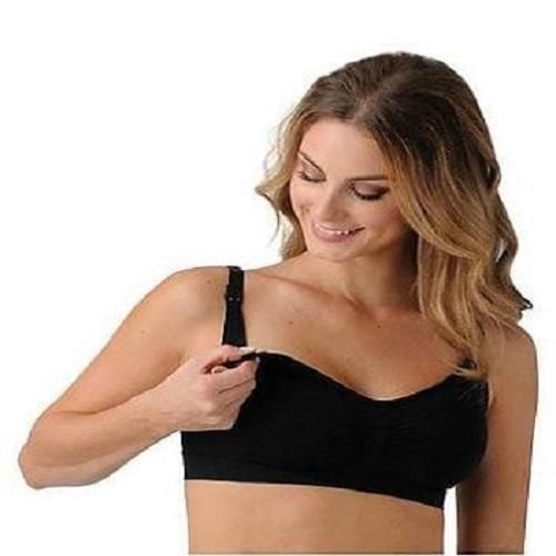 Black Cotton Breast Feeding Bra For Women