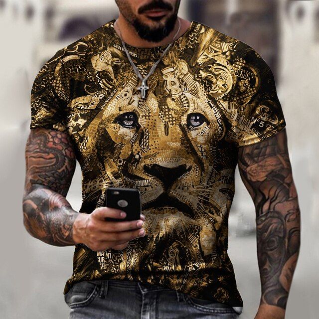 Fashion  head pattern men's 3DT shirt summer street style personality short-sleeved men's funny Harajuku t-shirt